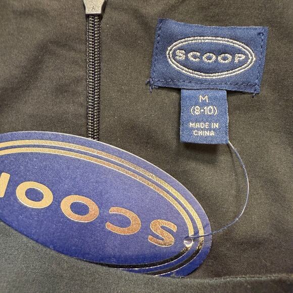 Women's Scoop Black and White Floral Dress with Peek-a-Boo Hole Waist Size M NEW - Picture 4 of 11